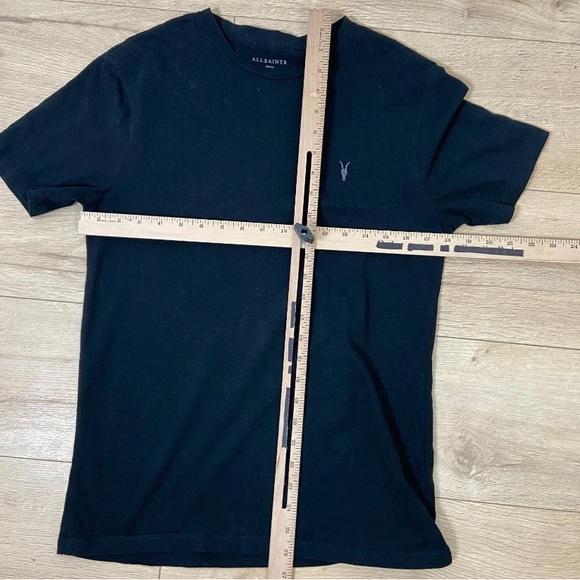 All Saints T Shirt Ramskull Logo Black Small Short Sleeve - Picture 5 of 7